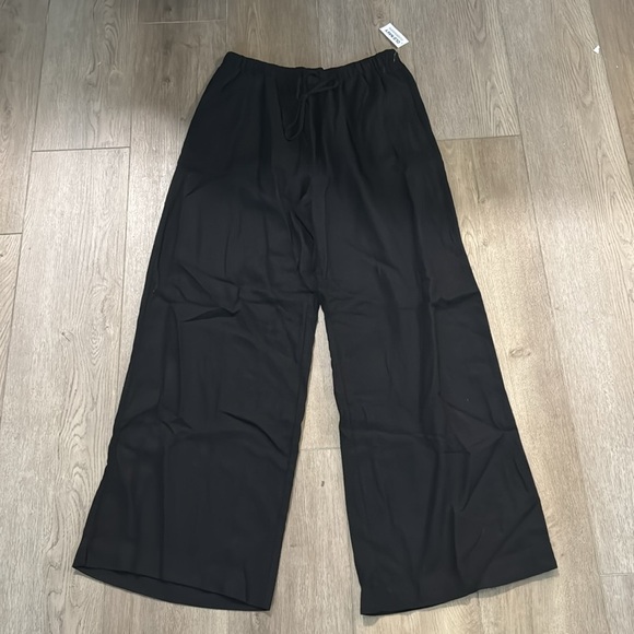 NWT! Black High-Waisted Linen-Blend Super Wide-Leg Pants - Multiple Sizes 🔹 - Picture 9 of 10